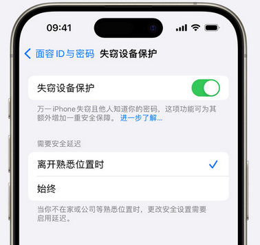 工业园区苹果手机维修分享iOS17'失窃设备保护'功能是什么？ 