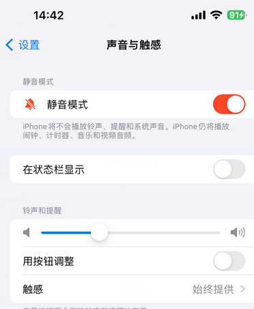 工业园区苹果15Pro维修网点分享iPhone15Pro系列机型中隐藏静音图标 