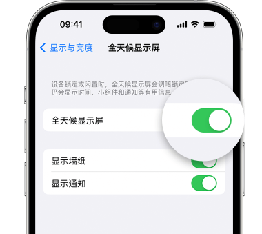 工业园区苹果15预约维修分享iPhone15如何设置全天候显示屏幕可见 